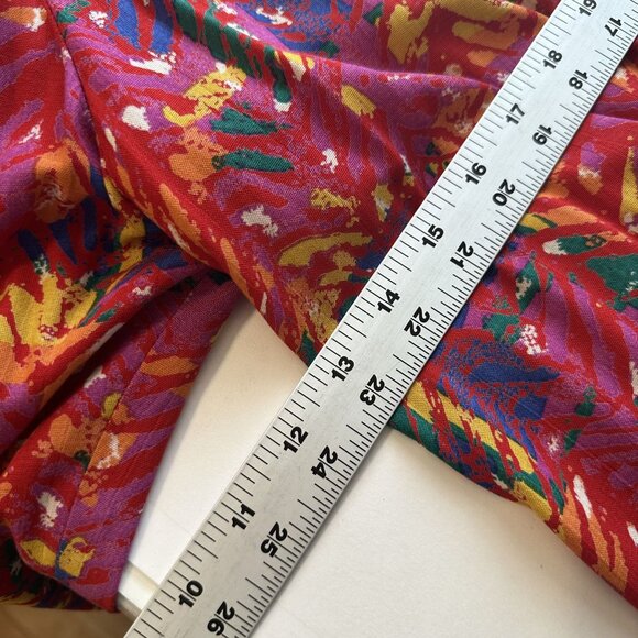 Vtg Carole Little Womens Blazer Jacket XL Colorful Abstract Geometric Red 90s - Picture 4 of 10